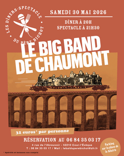 PROCHAINEMENT - soirée en extérieur avec le BIG BAND de CHAUMONT le Samedi 30 Mai 2026 !