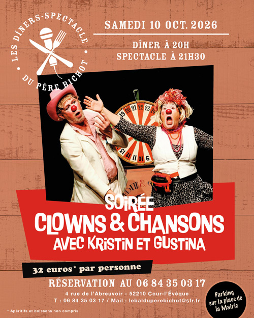 SOIRÉE CLOWNS et CHANSONS : le Samedi 10 Octobre 2026