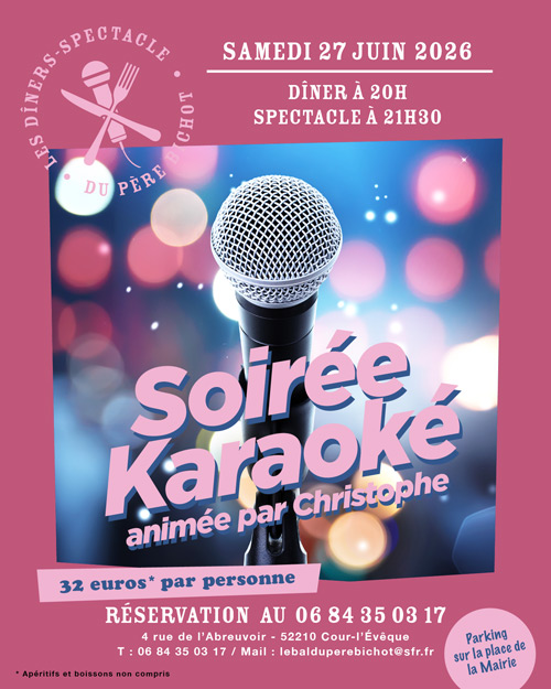Soirée KARAOKÉ le Samedi 27 Juin 2026